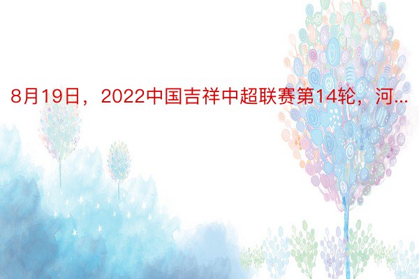 8月19日，2022中国吉祥中超联赛第14轮，河...